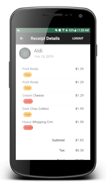 Create some Tags and Tag each Receipt Item